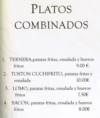 Carta Com Platoscombinados